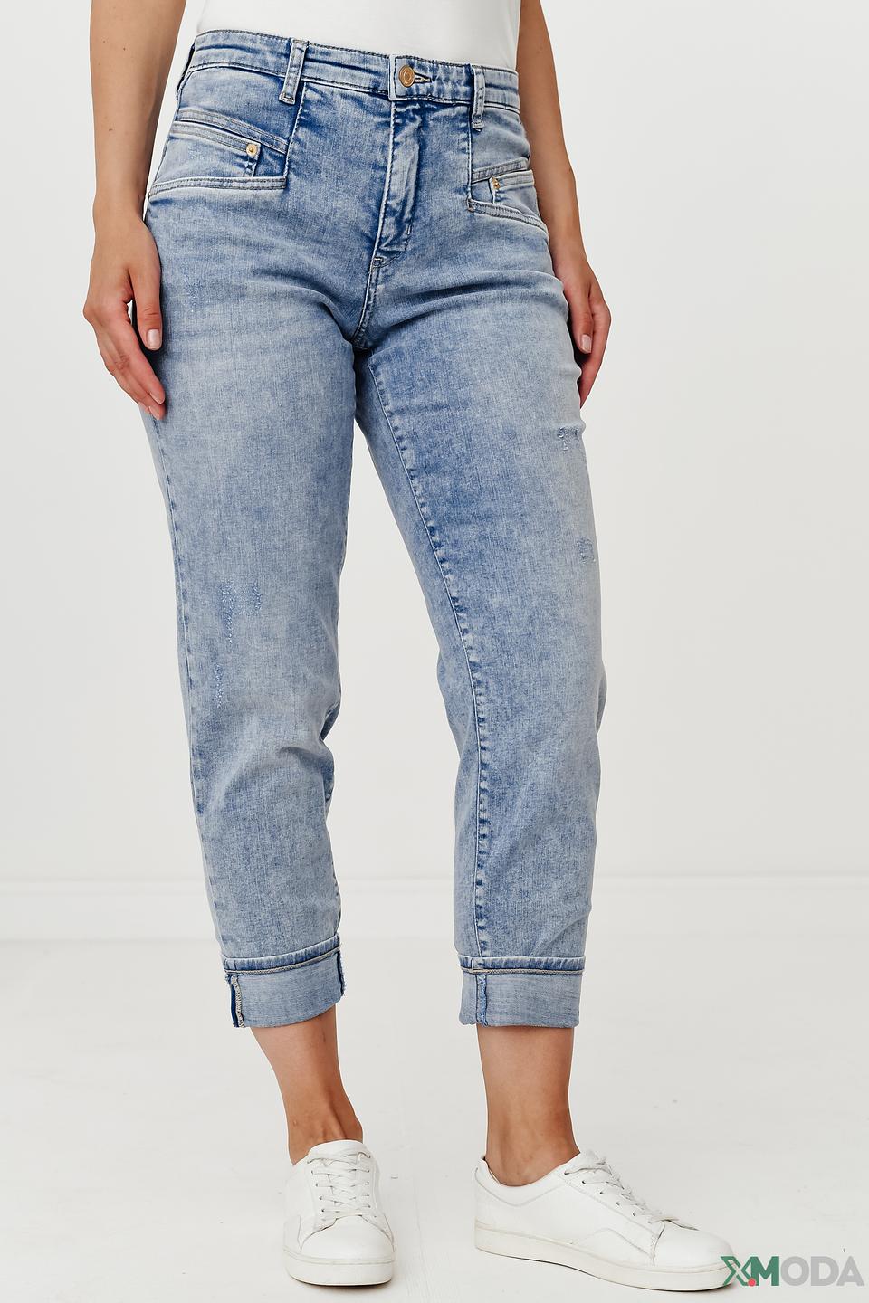 Джинсы MAC с потертостями голубые