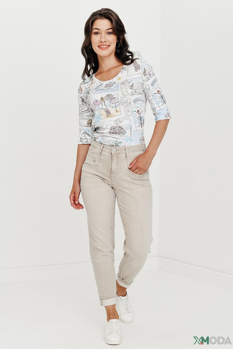 Брюки MAC бежевые с манжетами