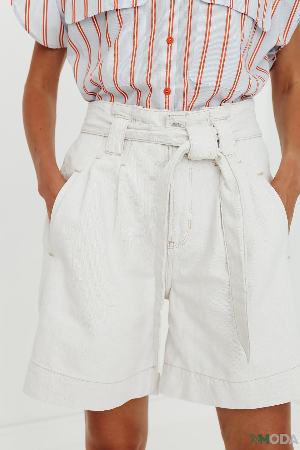 Шорты s.Oliver белые с поясом