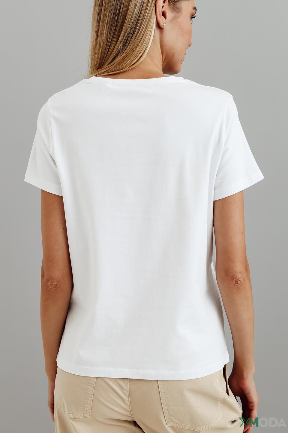 Футболка Taifun с принтом мак белый