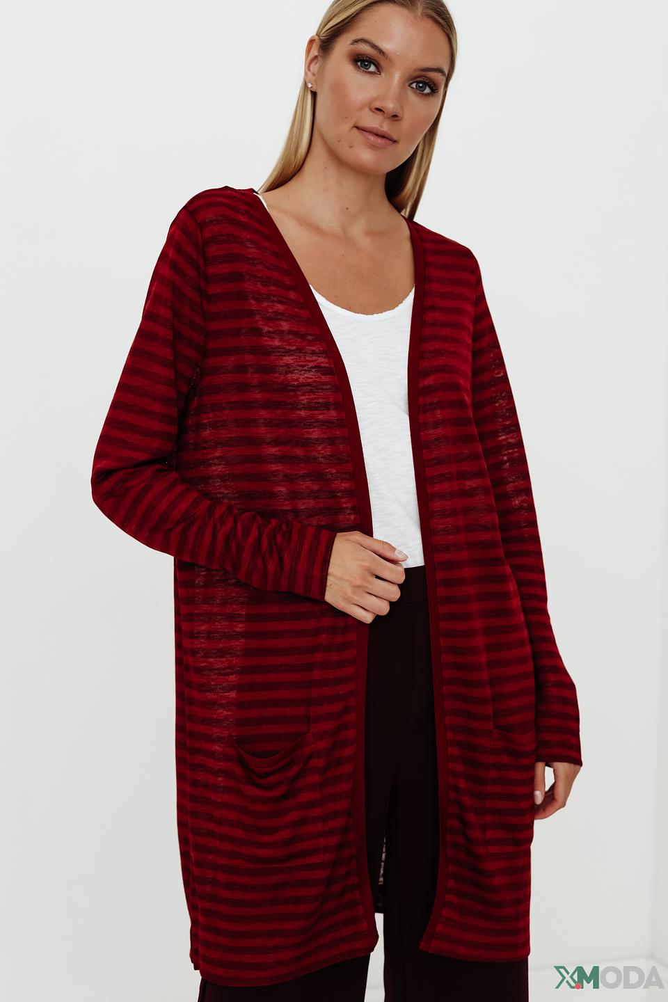 Кардиган Gerry Weber в полоску бордовый