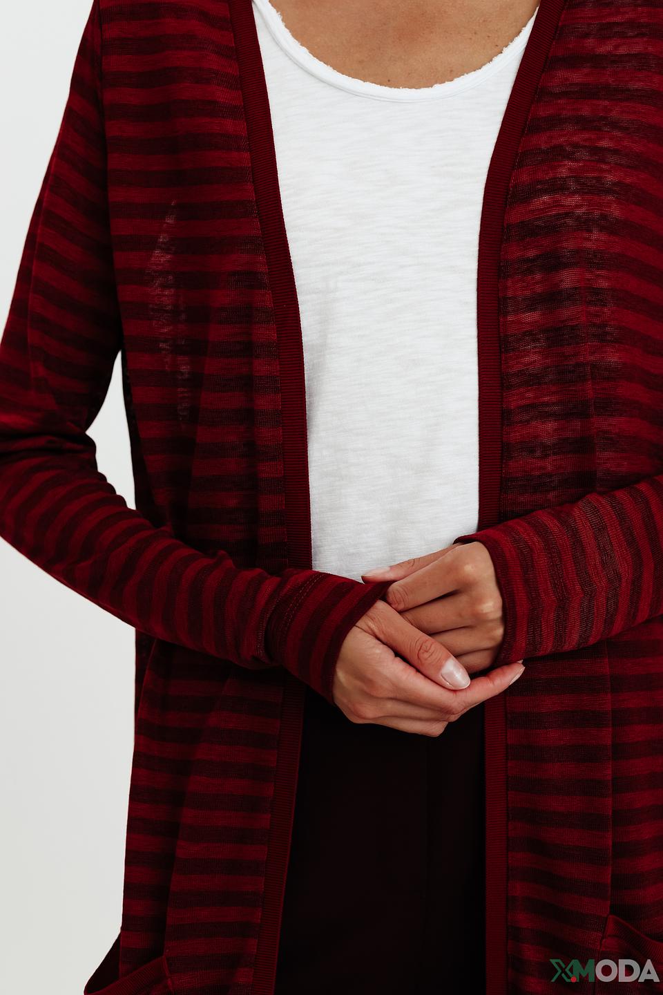 Кардиган Gerry Weber в полоску бордовый