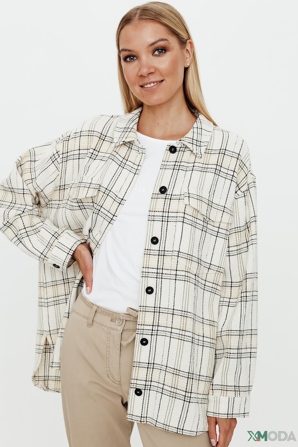 Рубашка Gerry Weber в клетку бежевая