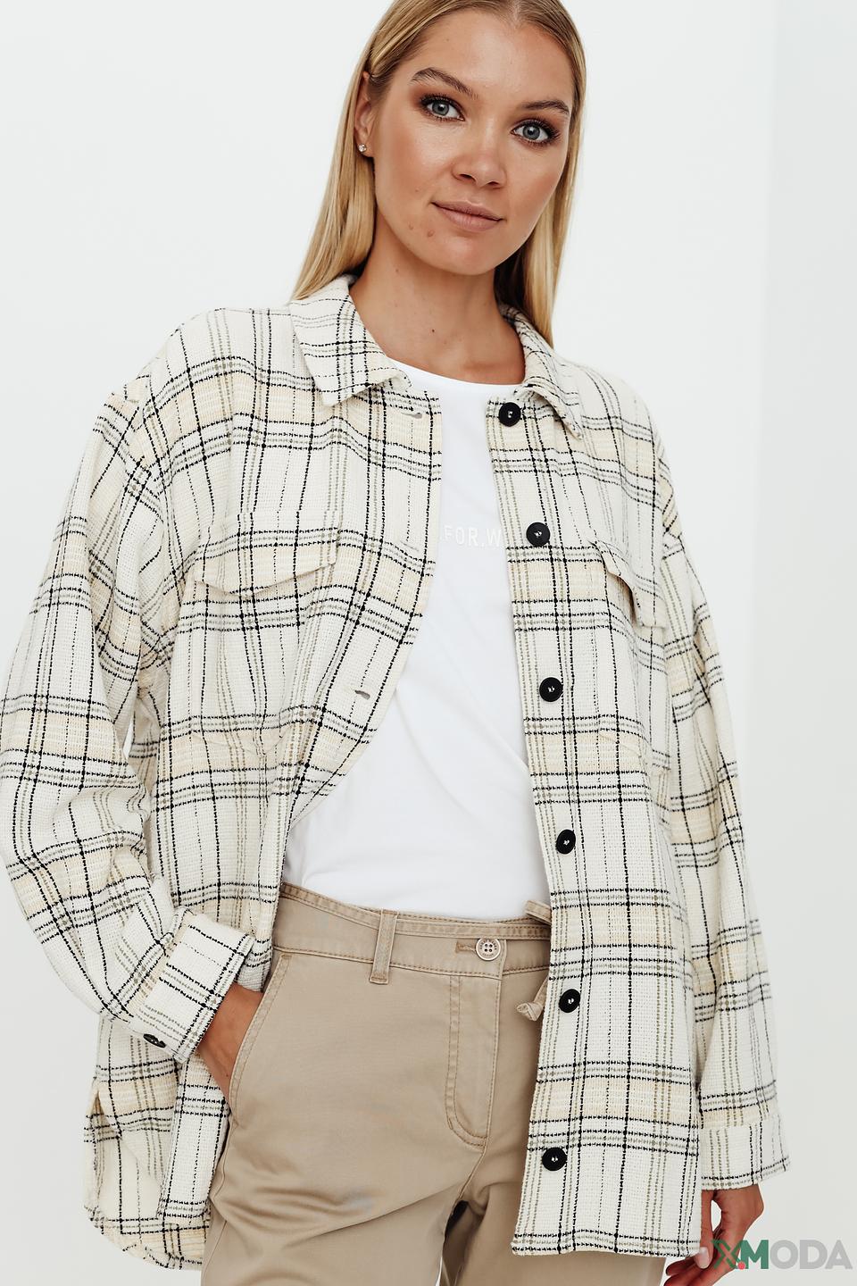 Рубашка Gerry Weber в клетку бежевая