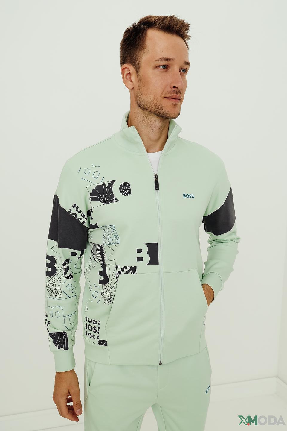 Кардиган Boss Athleisure с принтом лайм