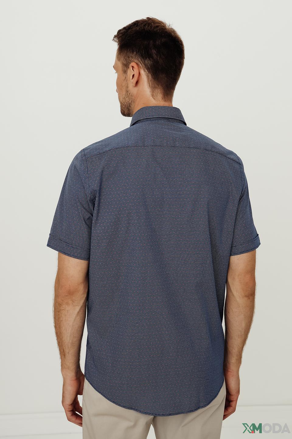 Рубашка кр Casa Moda синяя с принтом