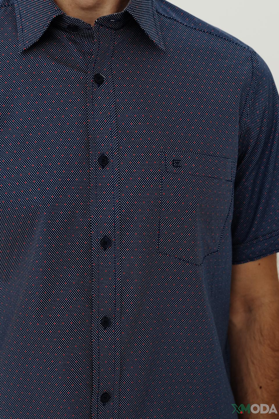 Рубашка кр Casa Moda синяя с принтом