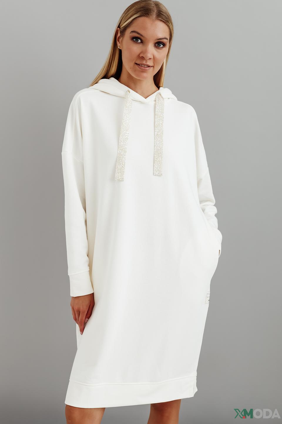 Платье Bugatti с капюшоном белое