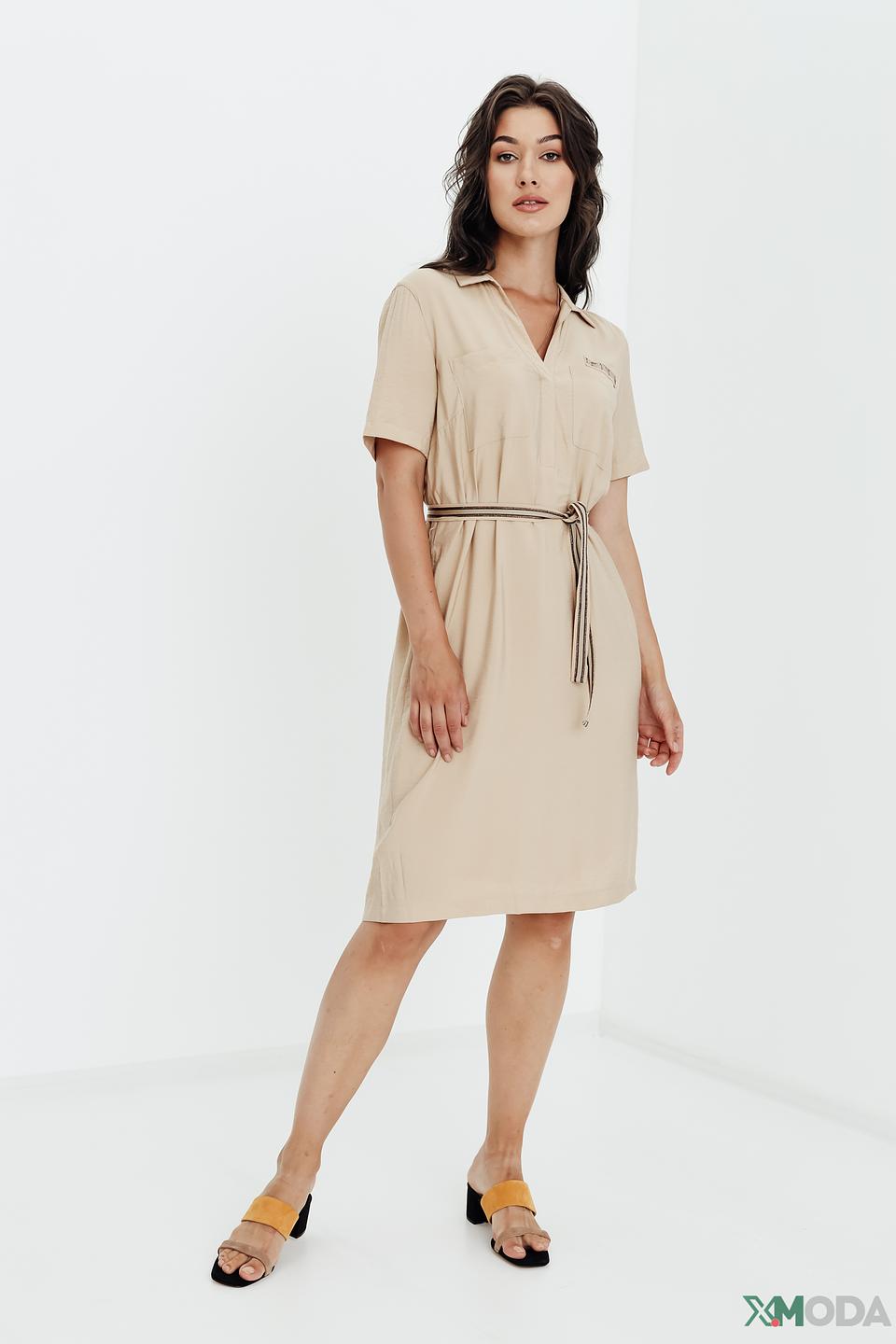 Платье Thomas Rabe бежевое с поясом