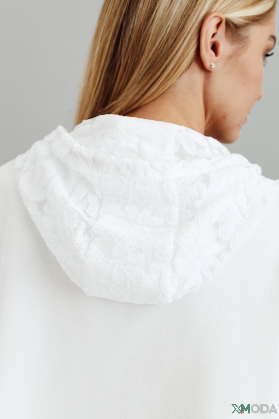 Пуловер Marc Cain с капюшоном белый