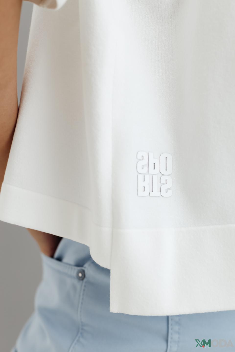 Пуловер Marc Cain с капюшоном белый