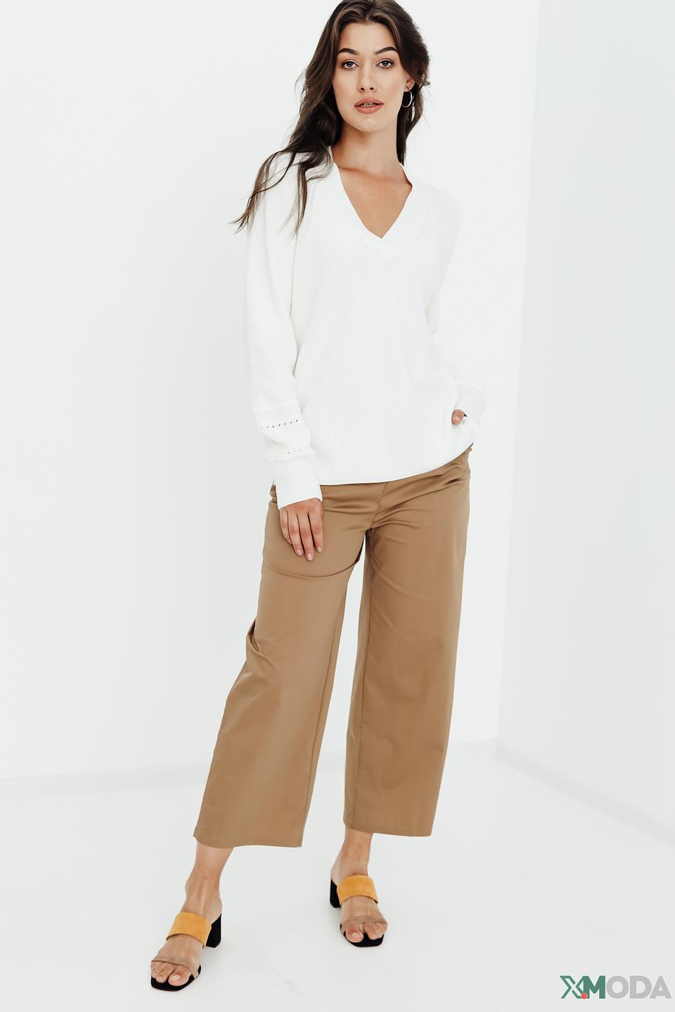 Пуловер Olsen V-образный белый