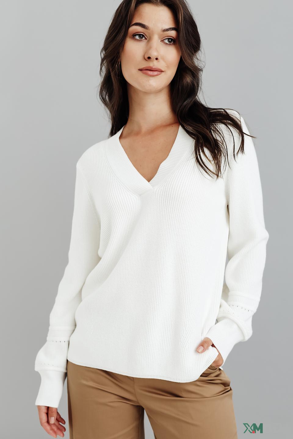 Пуловер Olsen V-образный белый