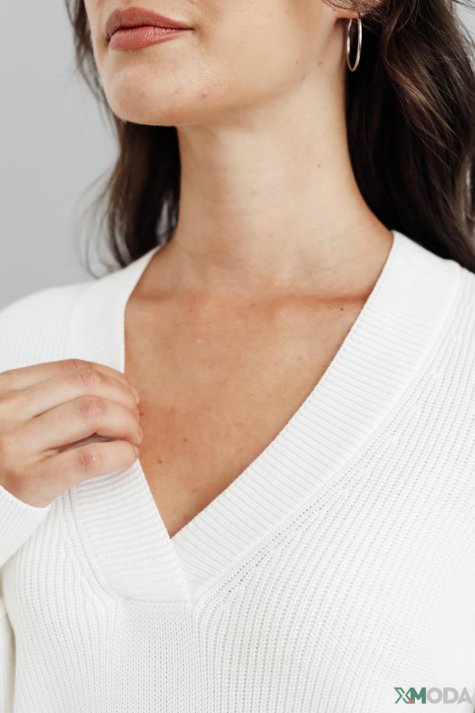 Пуловер Olsen V-образный белый