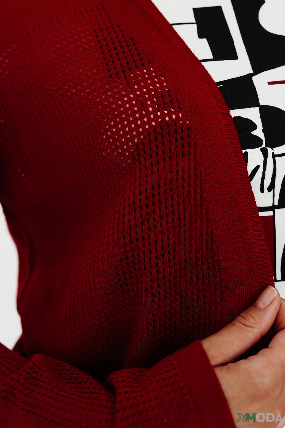 Жакет Lebek ажурный красный