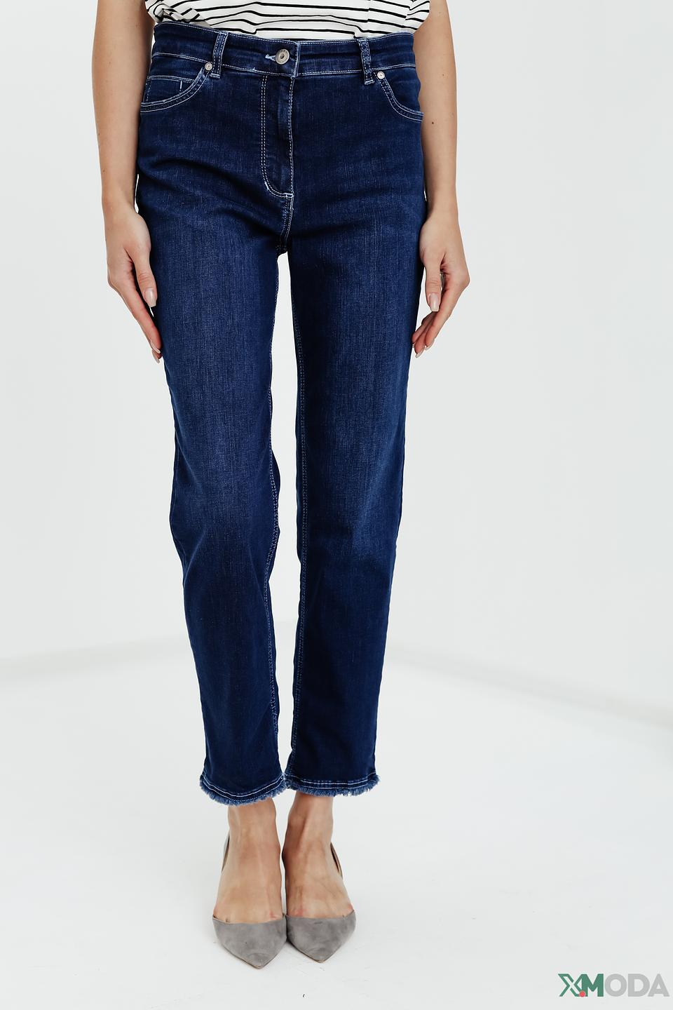 Джинсы Olsen с необработанным краем синие