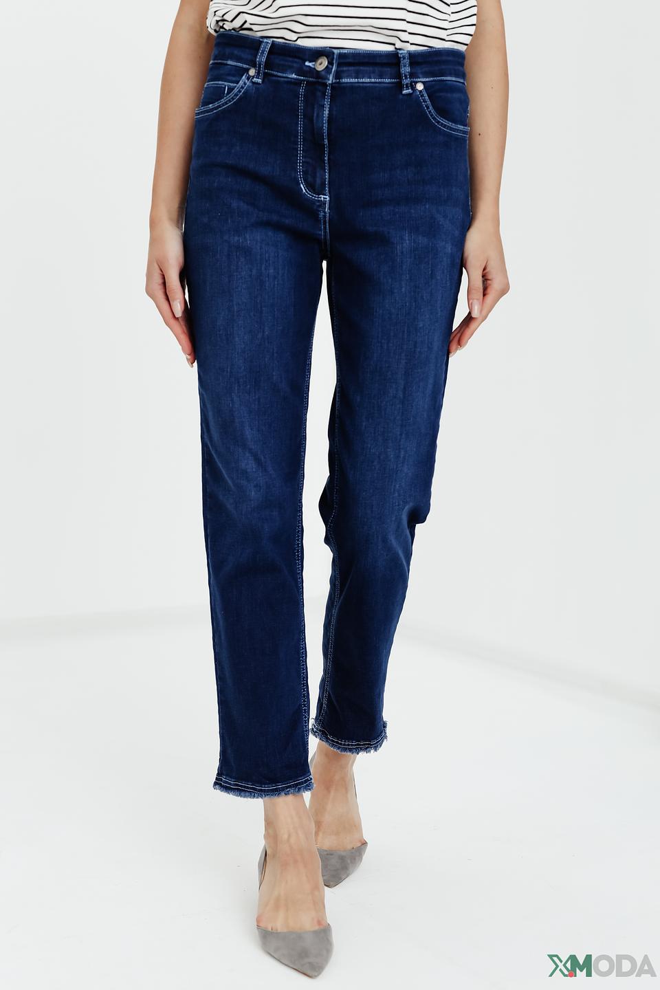 Джинсы Olsen с необработанным краем синие