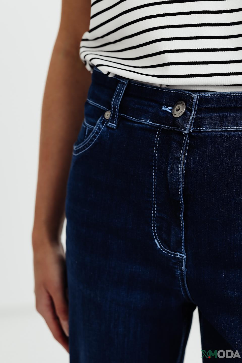 Джинсы Olsen с необработанным краем синие