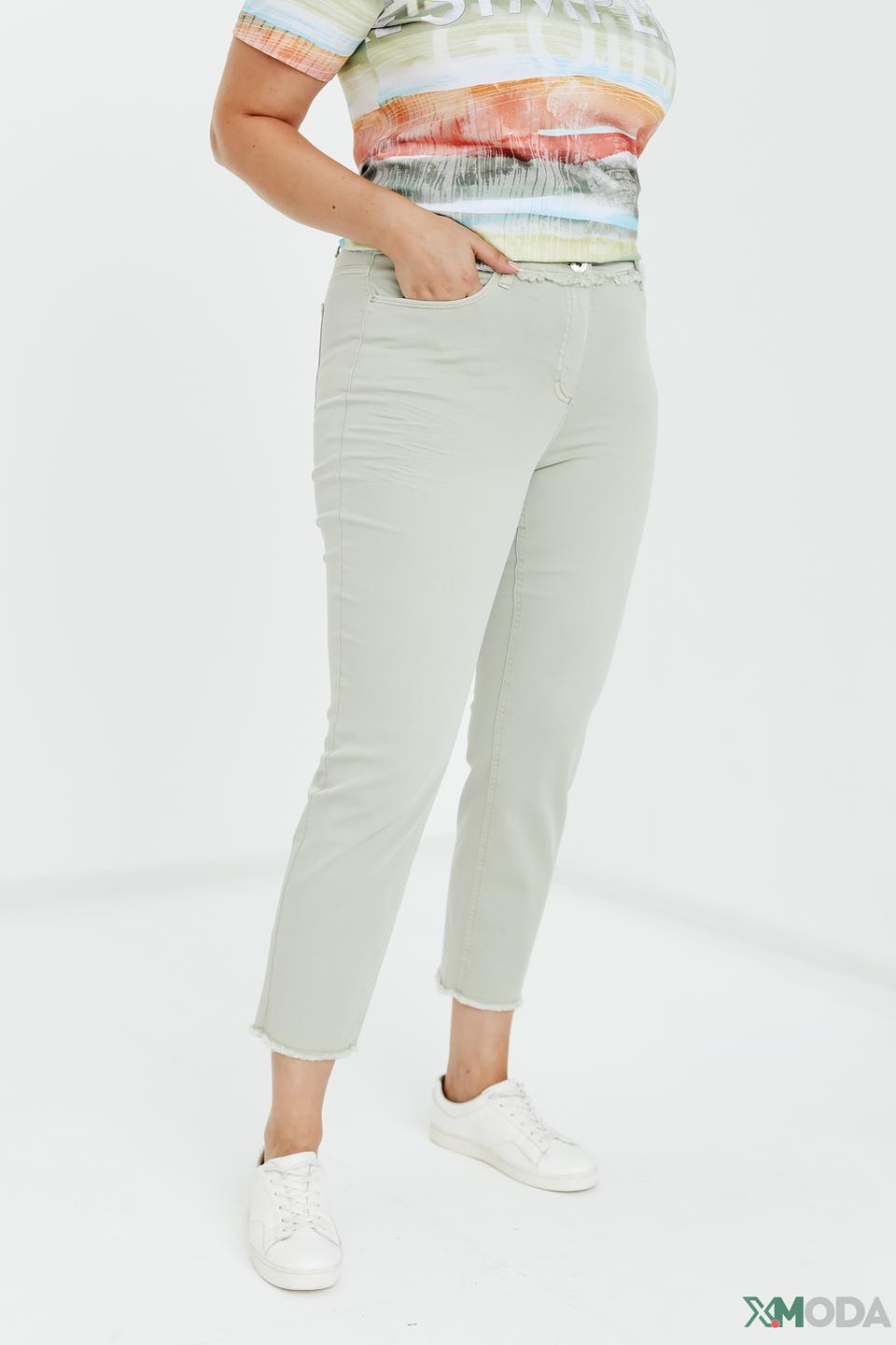 Брюки Samoon серые с необработанным краем