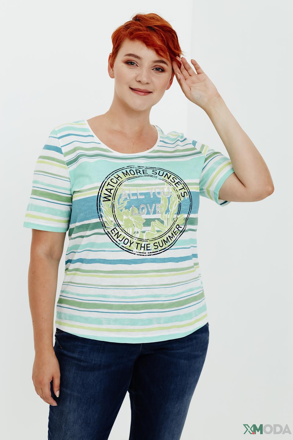 Футболка Via Appia полосатая с принтом