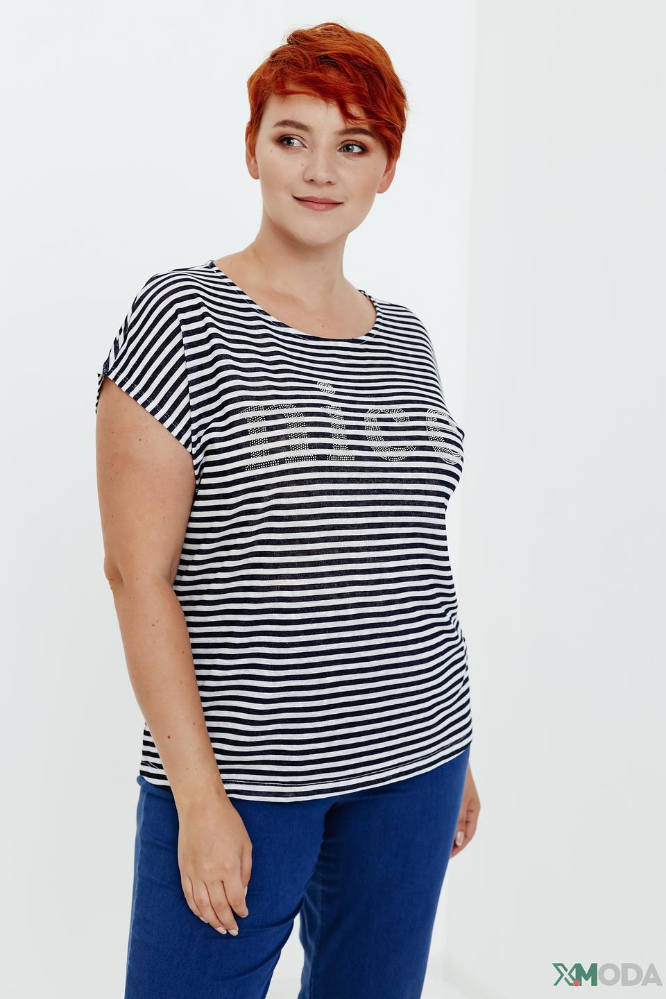 Футболка Via Appia в полоску черная