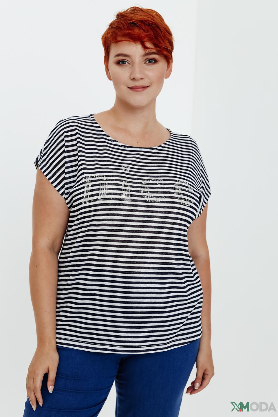 Футболка Via Appia в полоску черная