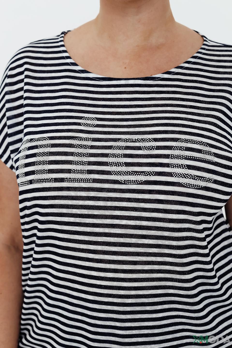 Футболка Via Appia в полоску черная