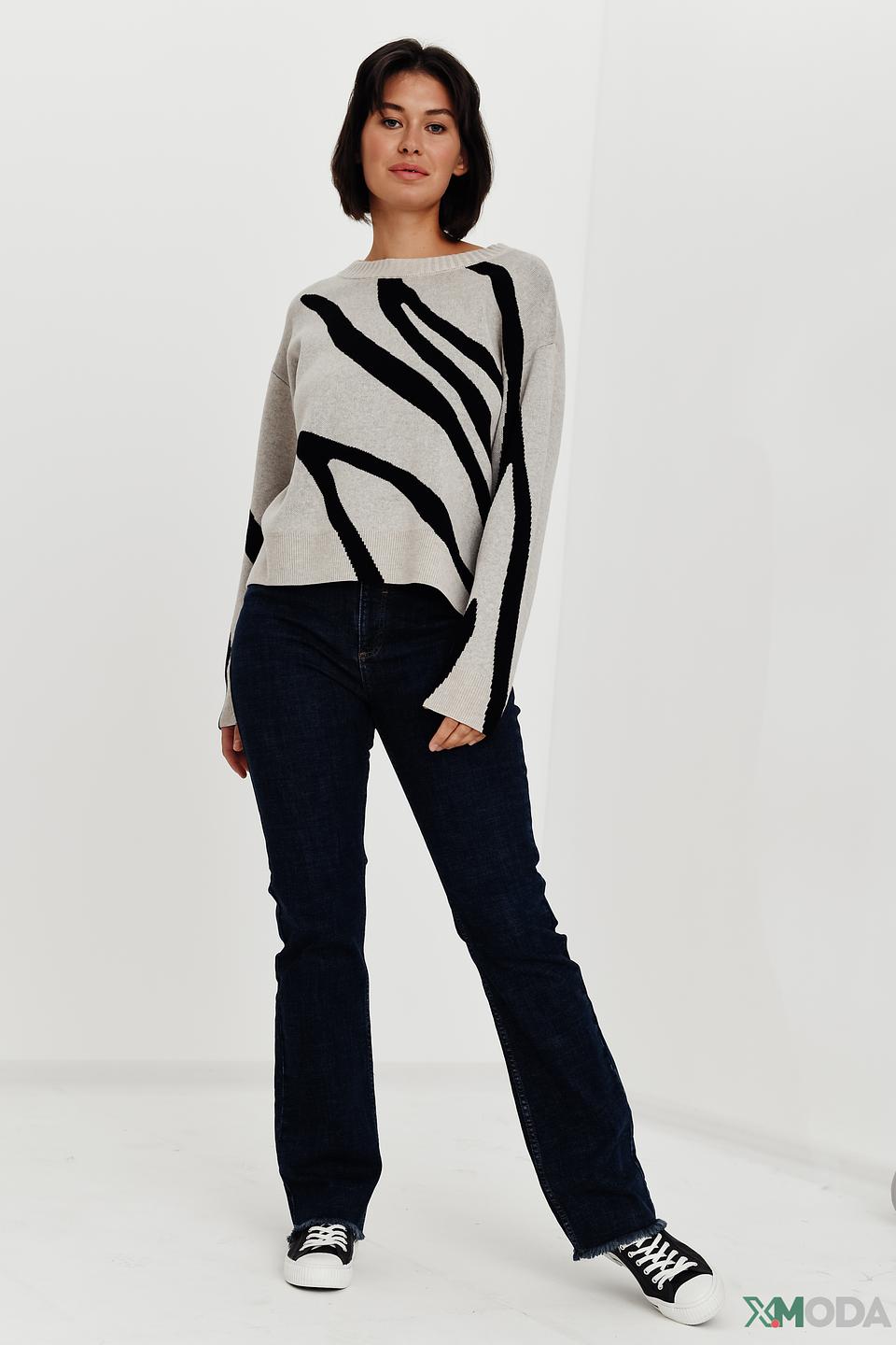 Пуловер Oui с узором "зебра"