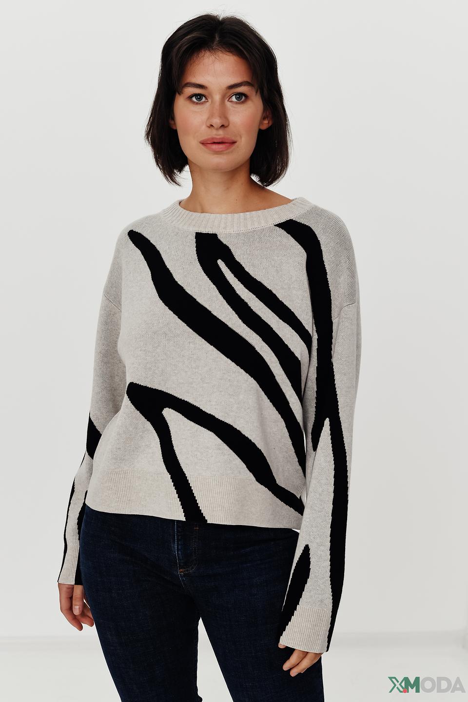 Пуловер Oui с узором "зебра"