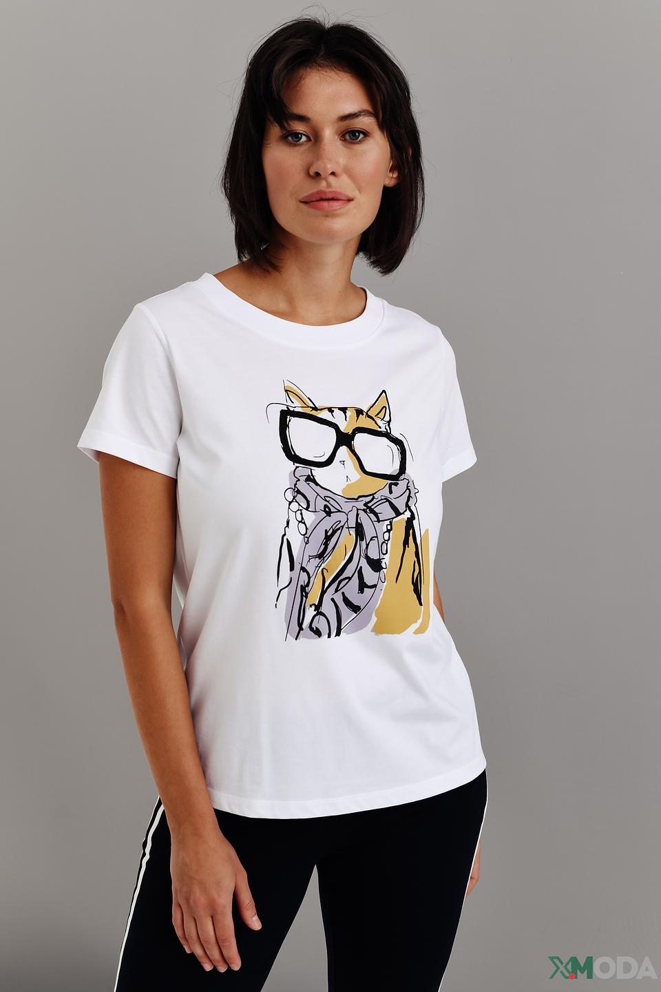 Футболка Margittes с принтом кота