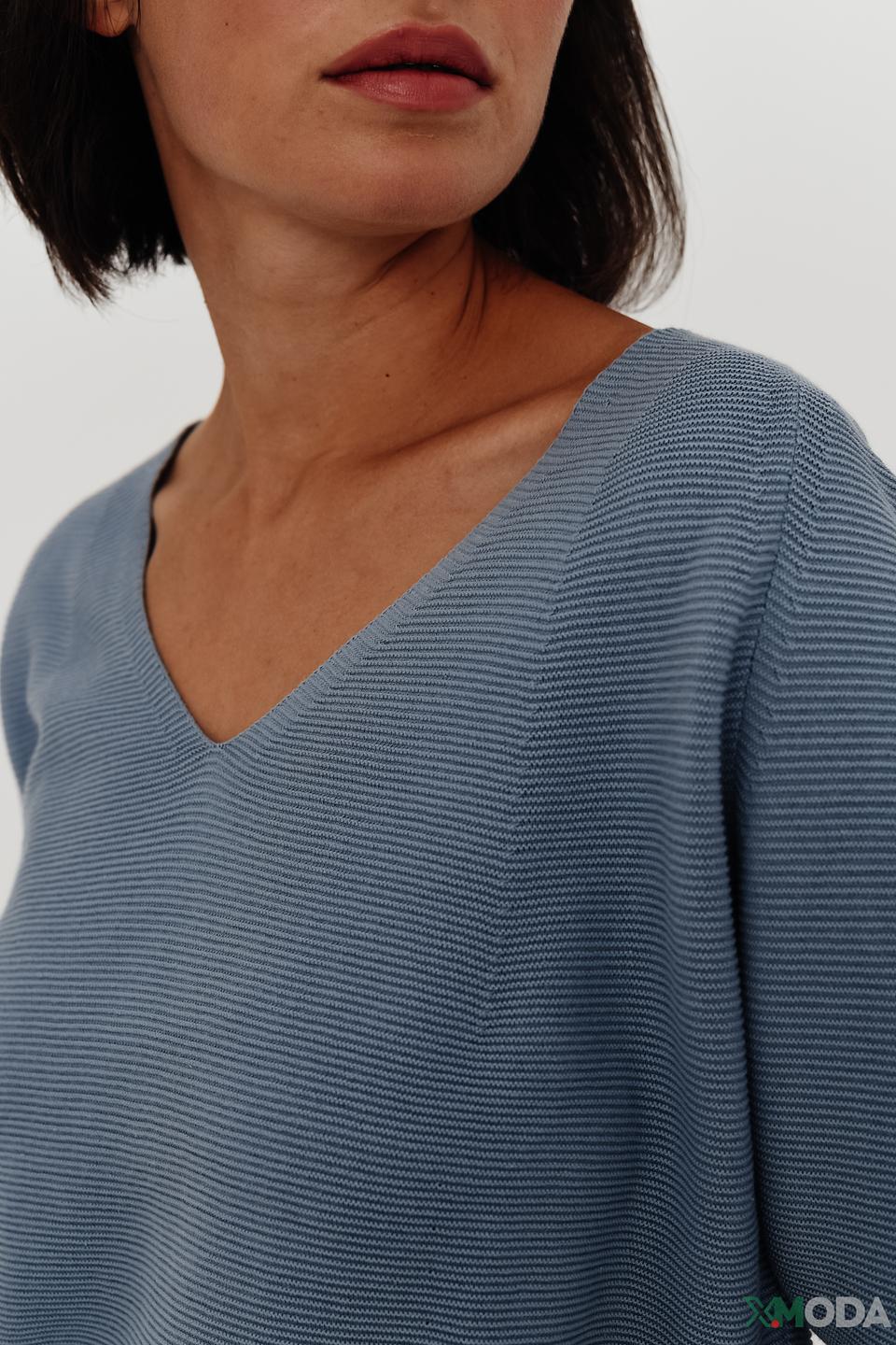 Пуловер Monari голубой с V-образным вырезом