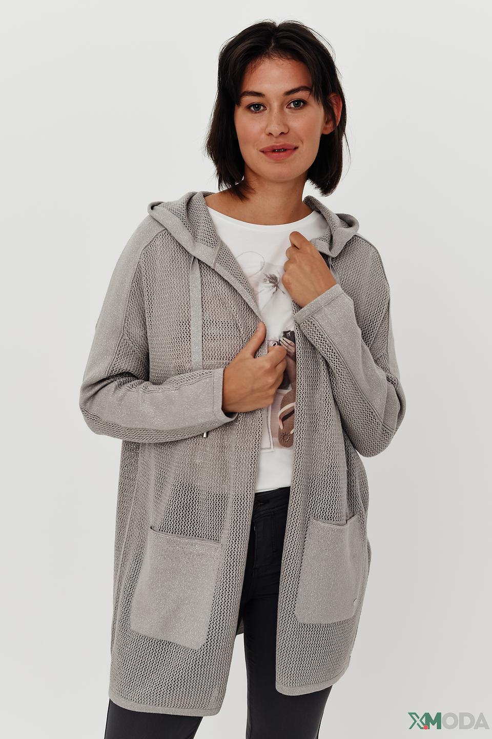 Жакет Monari с капюшоном серый