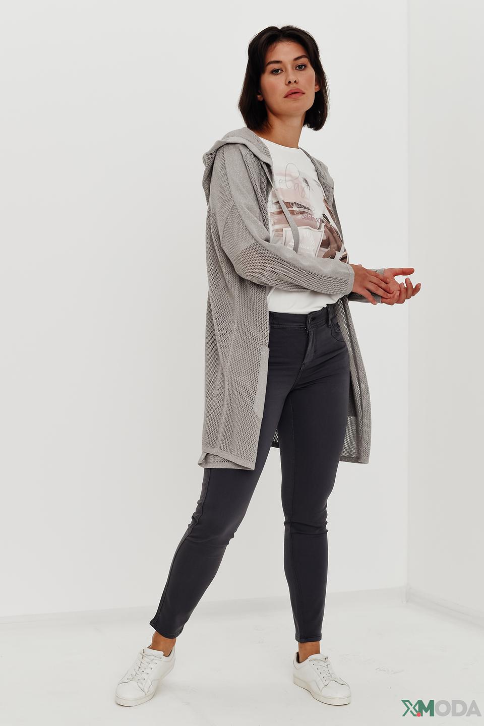 Жакет Monari с капюшоном серый