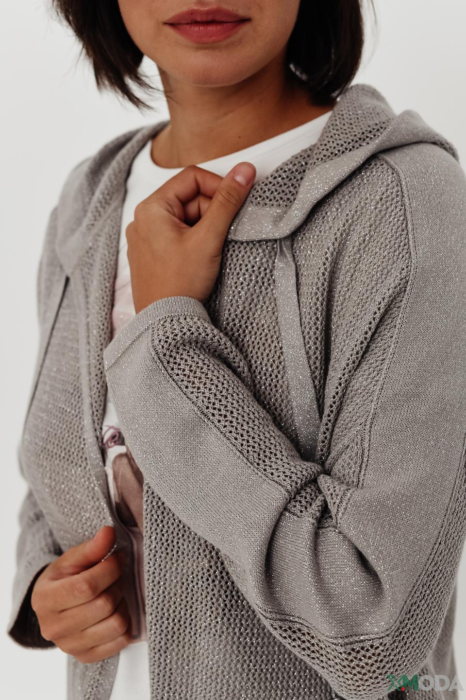 Жакет Monari с капюшоном серый