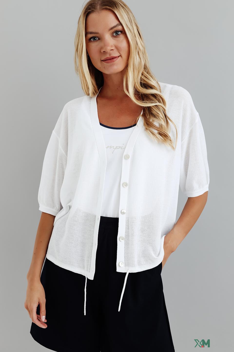 Жакет Oui женский белый с 3/4 рукавом