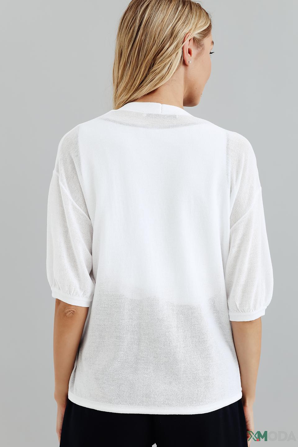 Жакет Oui женский белый с 3/4 рукавом