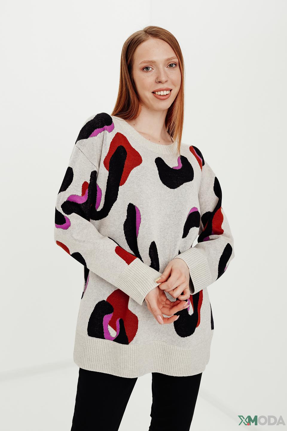 Пуловер Oui с абстрактным принтом
