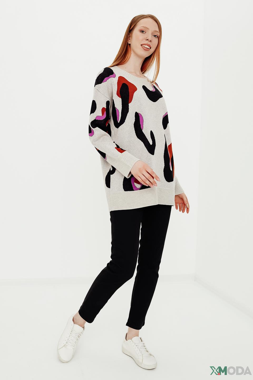 Пуловер Oui с абстрактным принтом