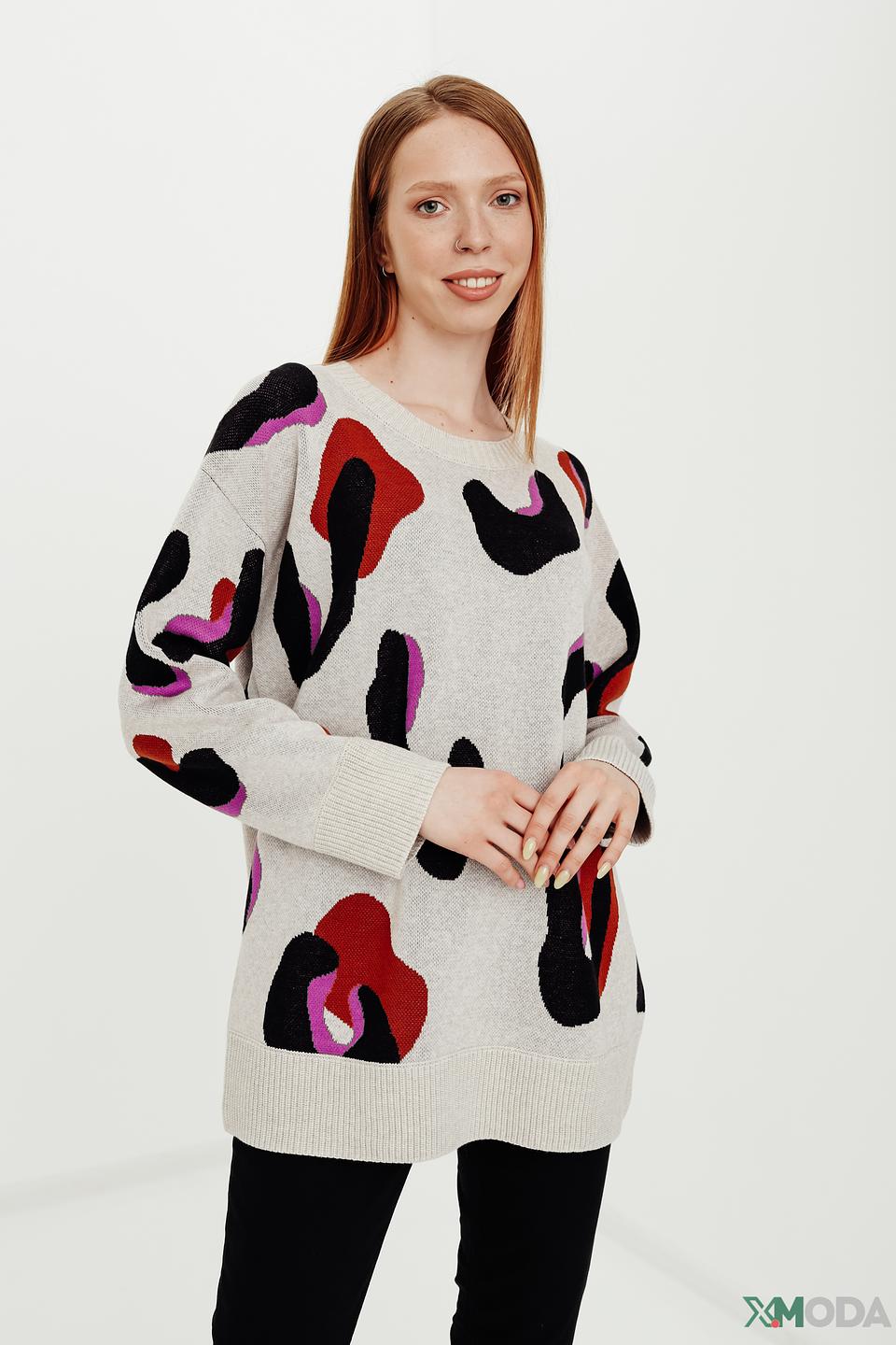 Пуловер Oui с абстрактным принтом