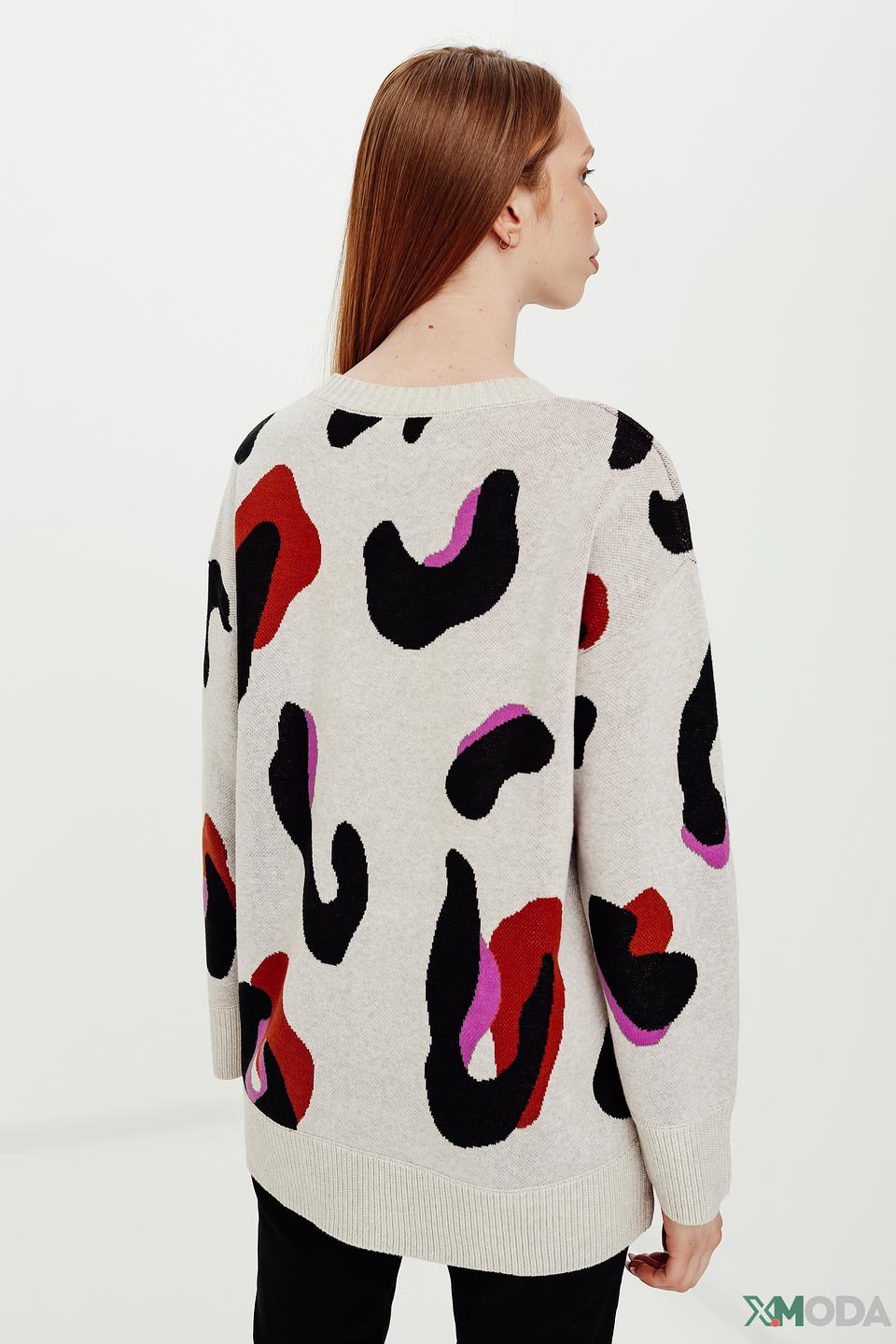 Пуловер Oui с абстрактным принтом
