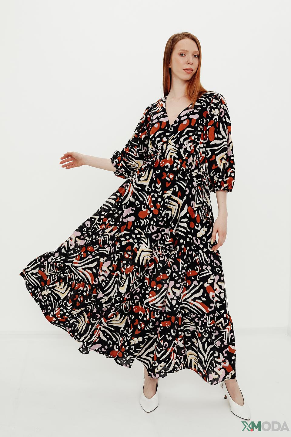 Платье Oui с принтом в стиле ретро