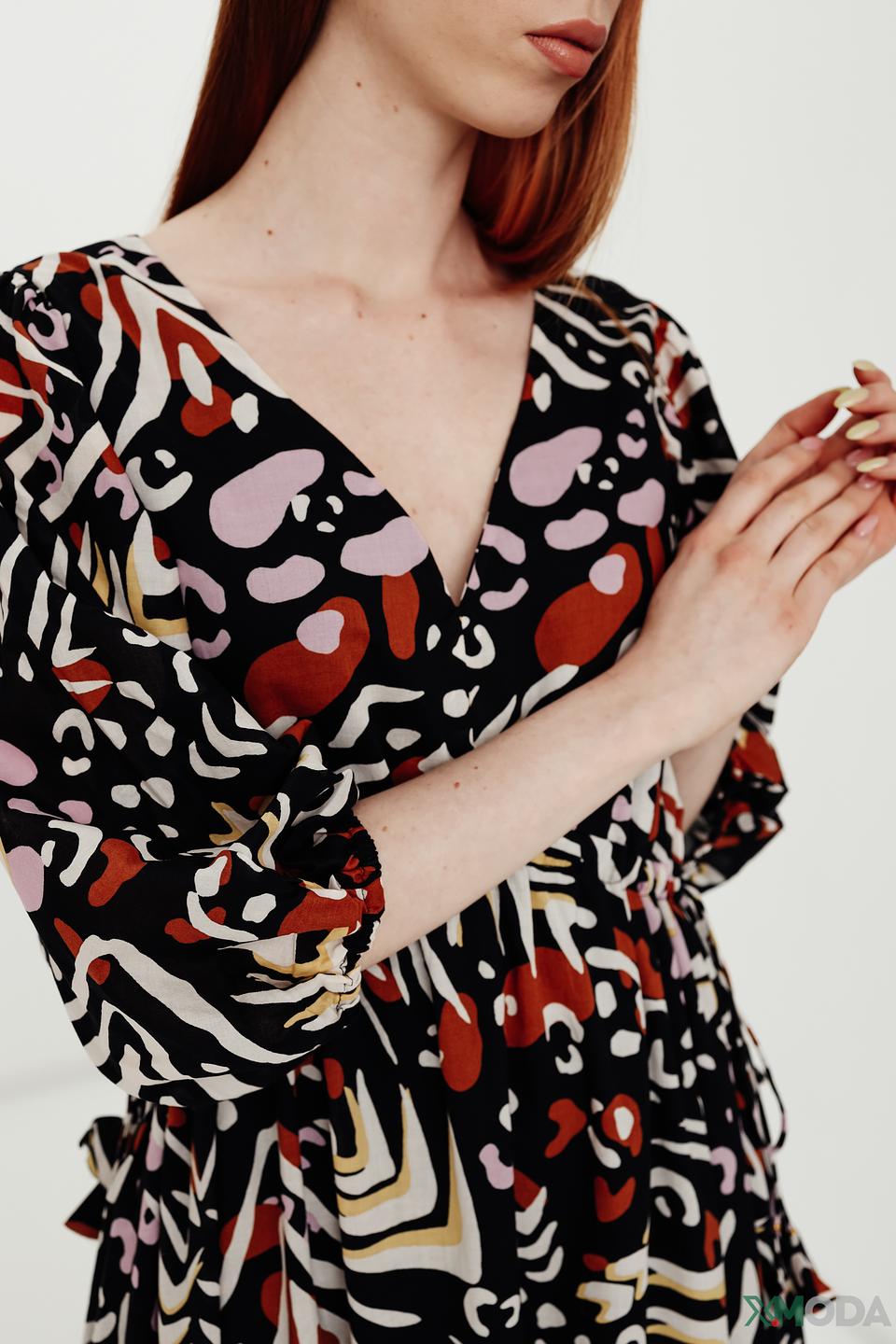 Платье Oui с принтом в стиле ретро