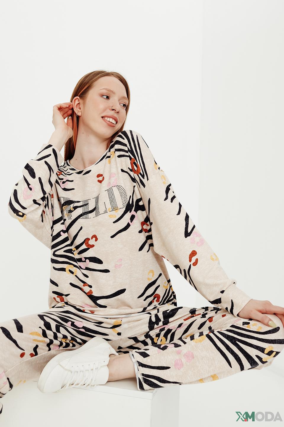 Пуловер Oui с принтом Wild