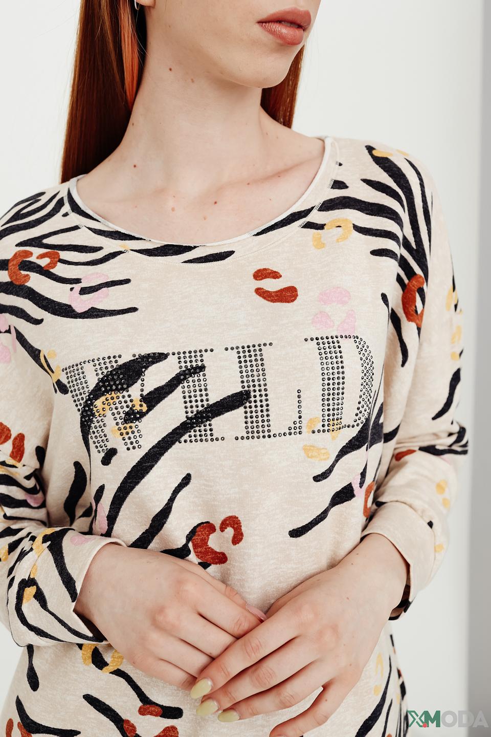 Пуловер Oui с принтом Wild