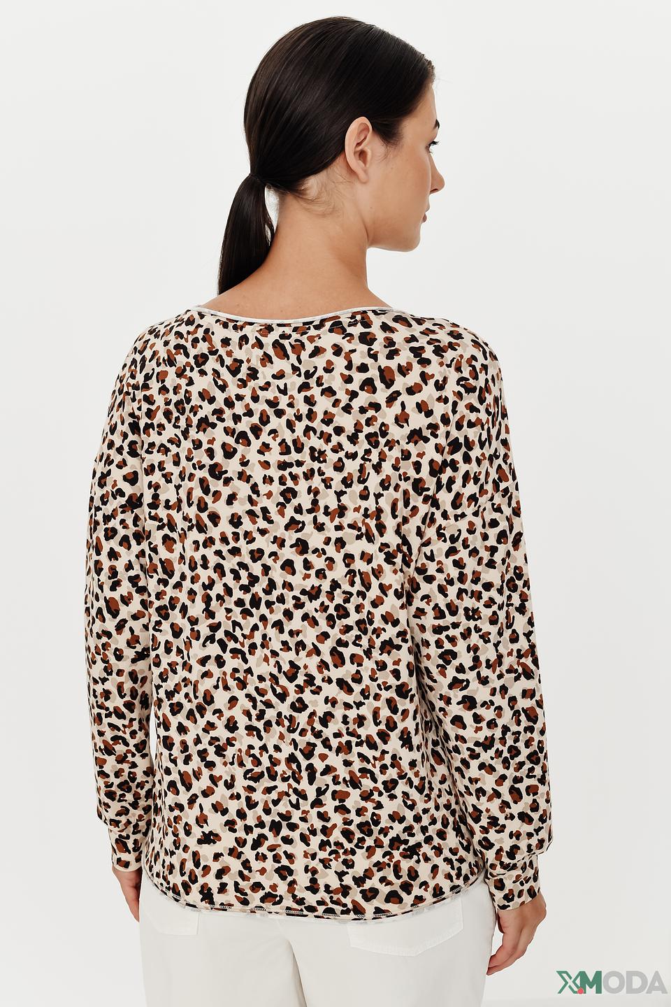 Лонгслив Oui с леопардовым принтом