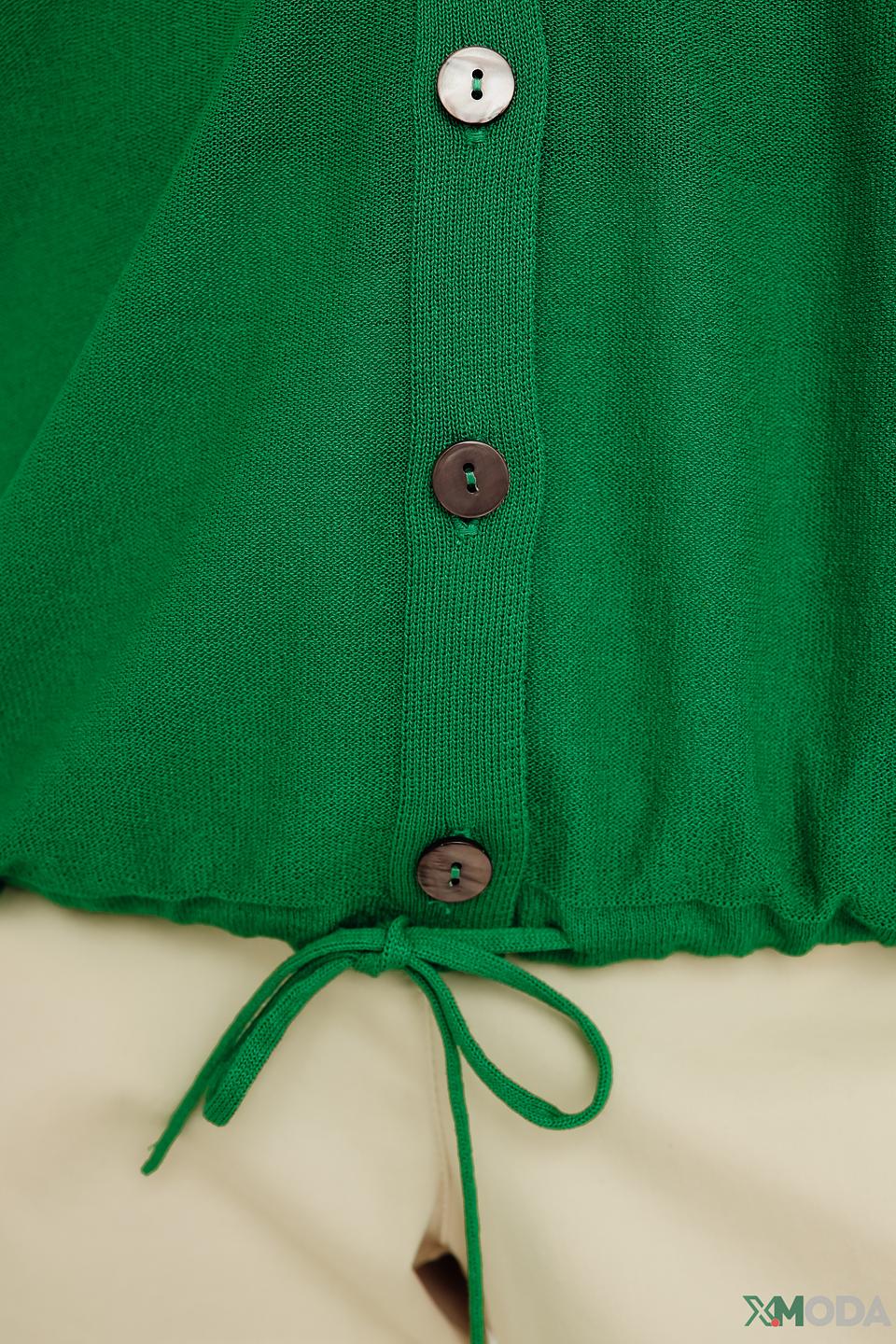 Кардиган Oui зелёный с пуговицами