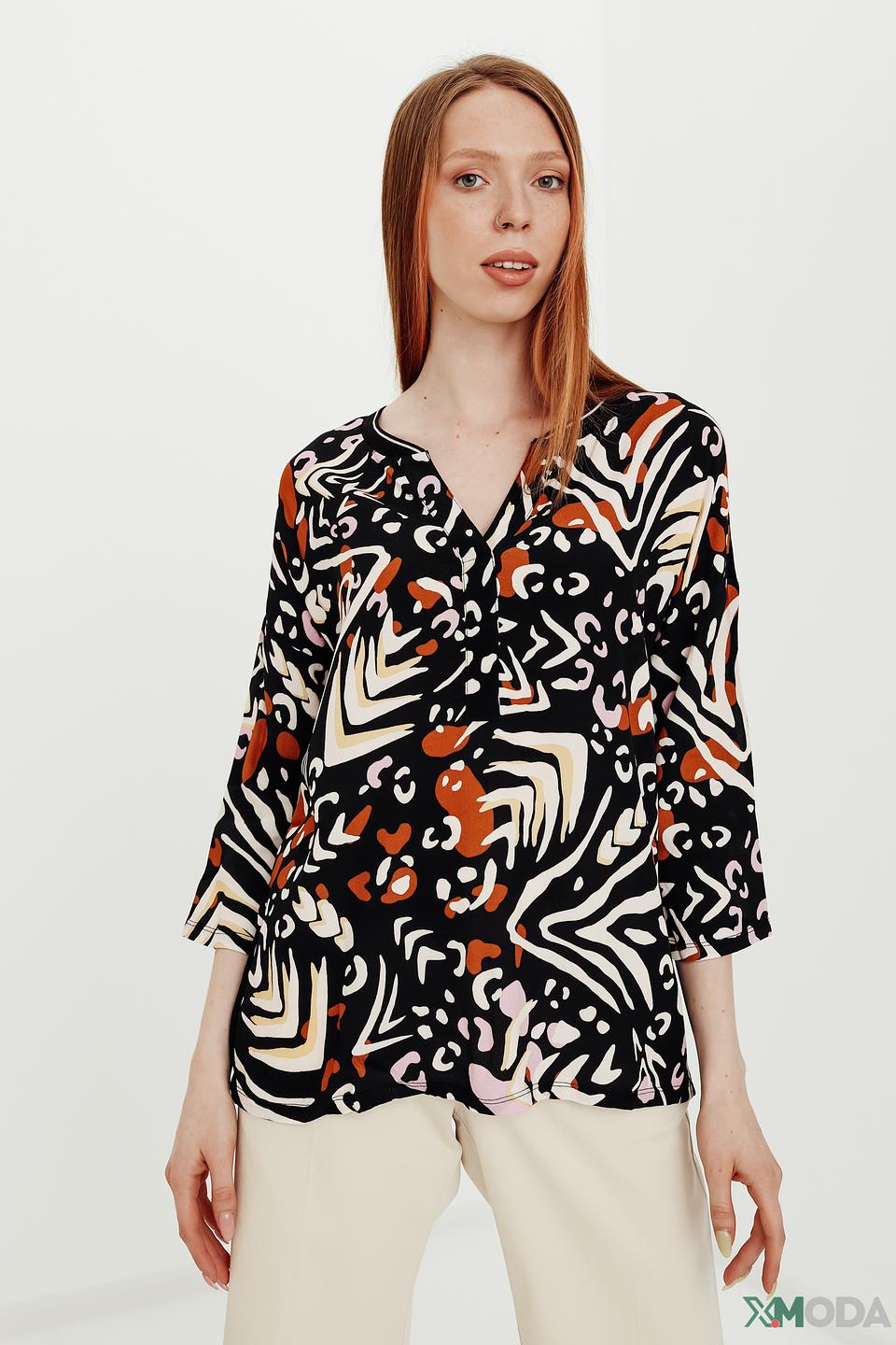 Блуза Oui с принтом абстракция