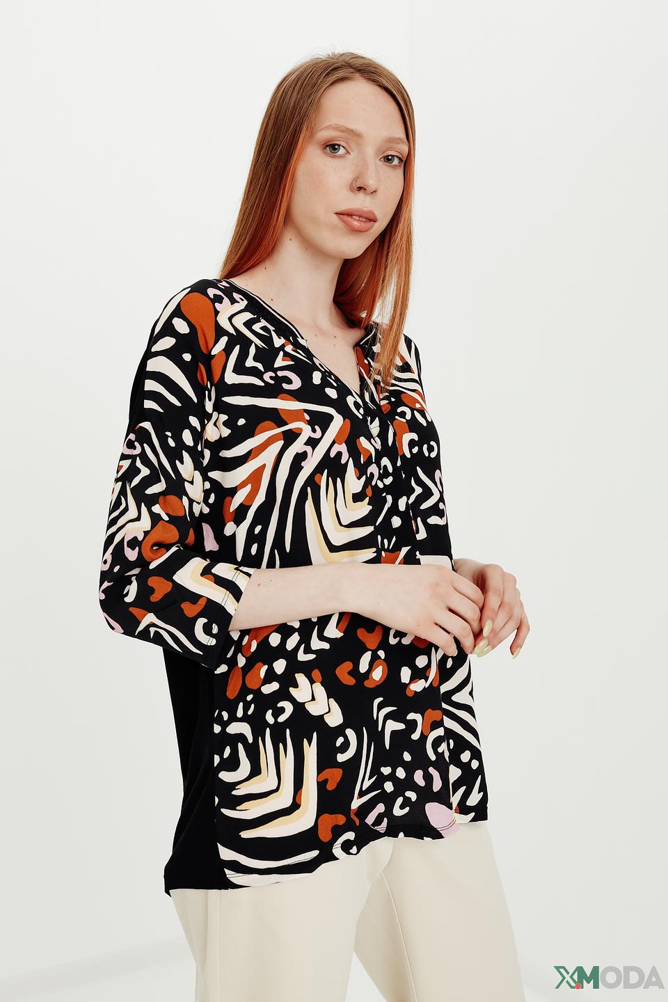 Блуза Oui с принтом абстракция