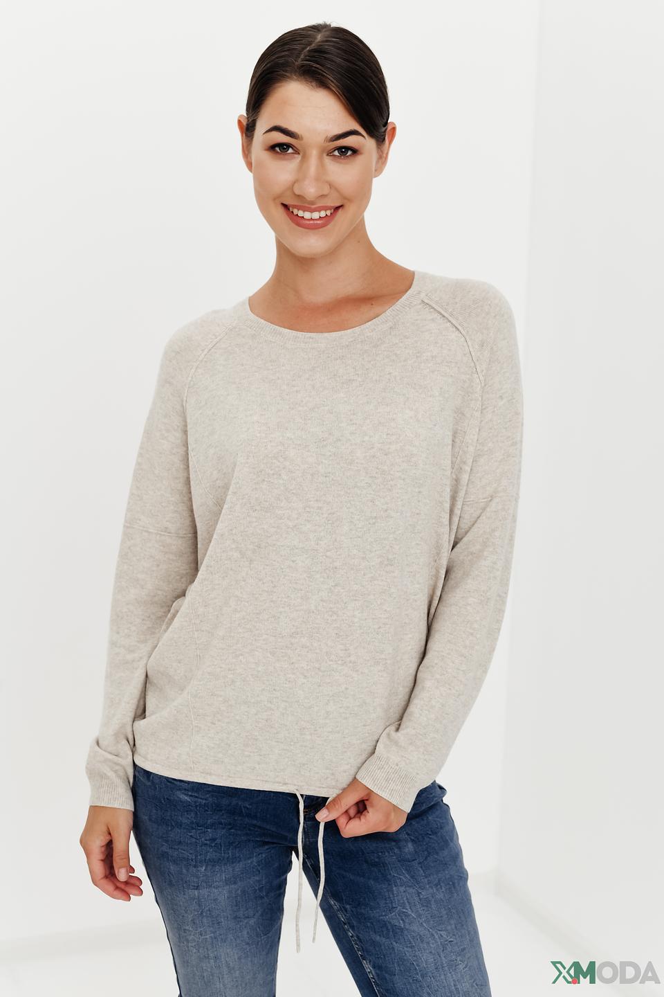 Пуловер Oui бежевый