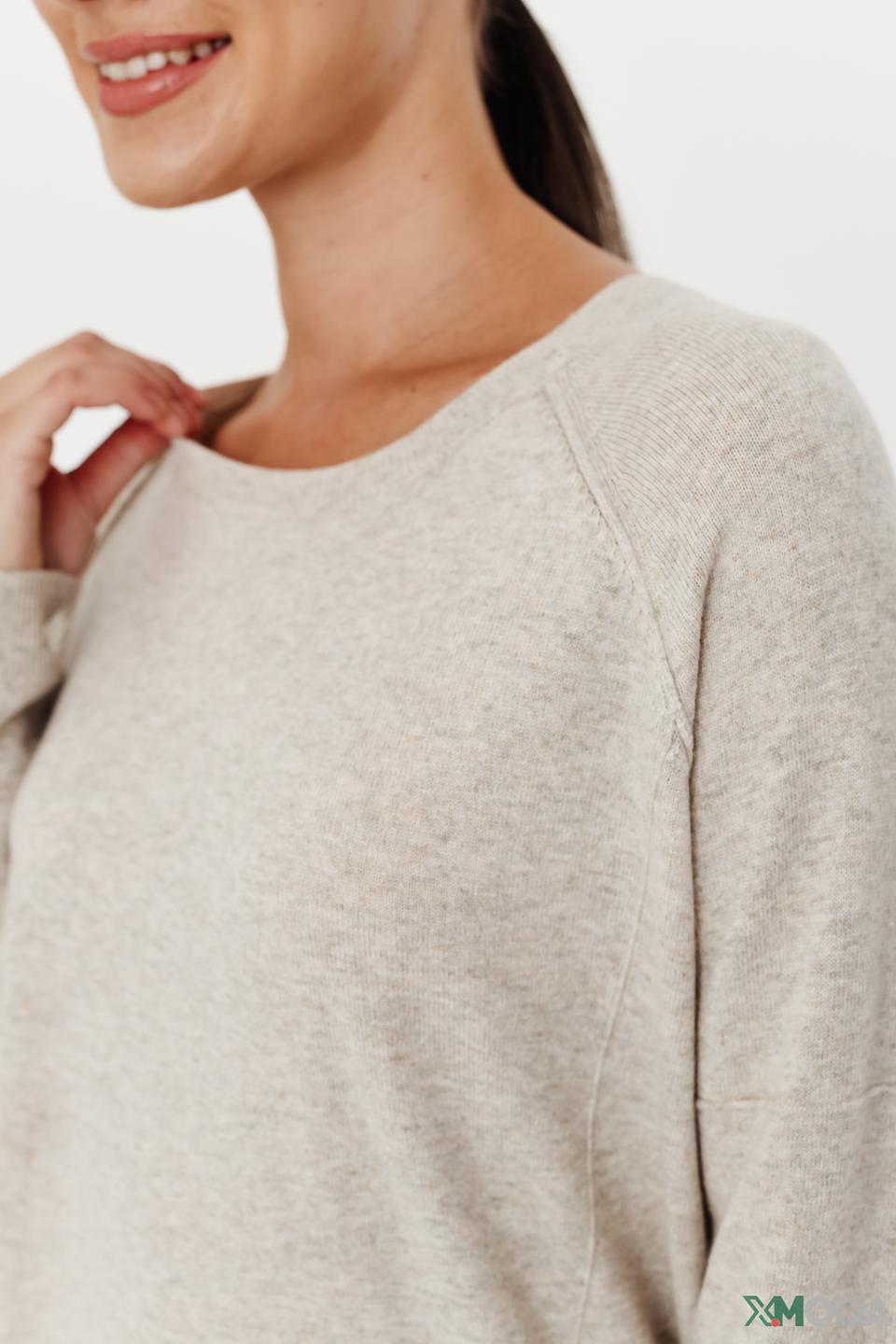 Пуловер Oui бежевый